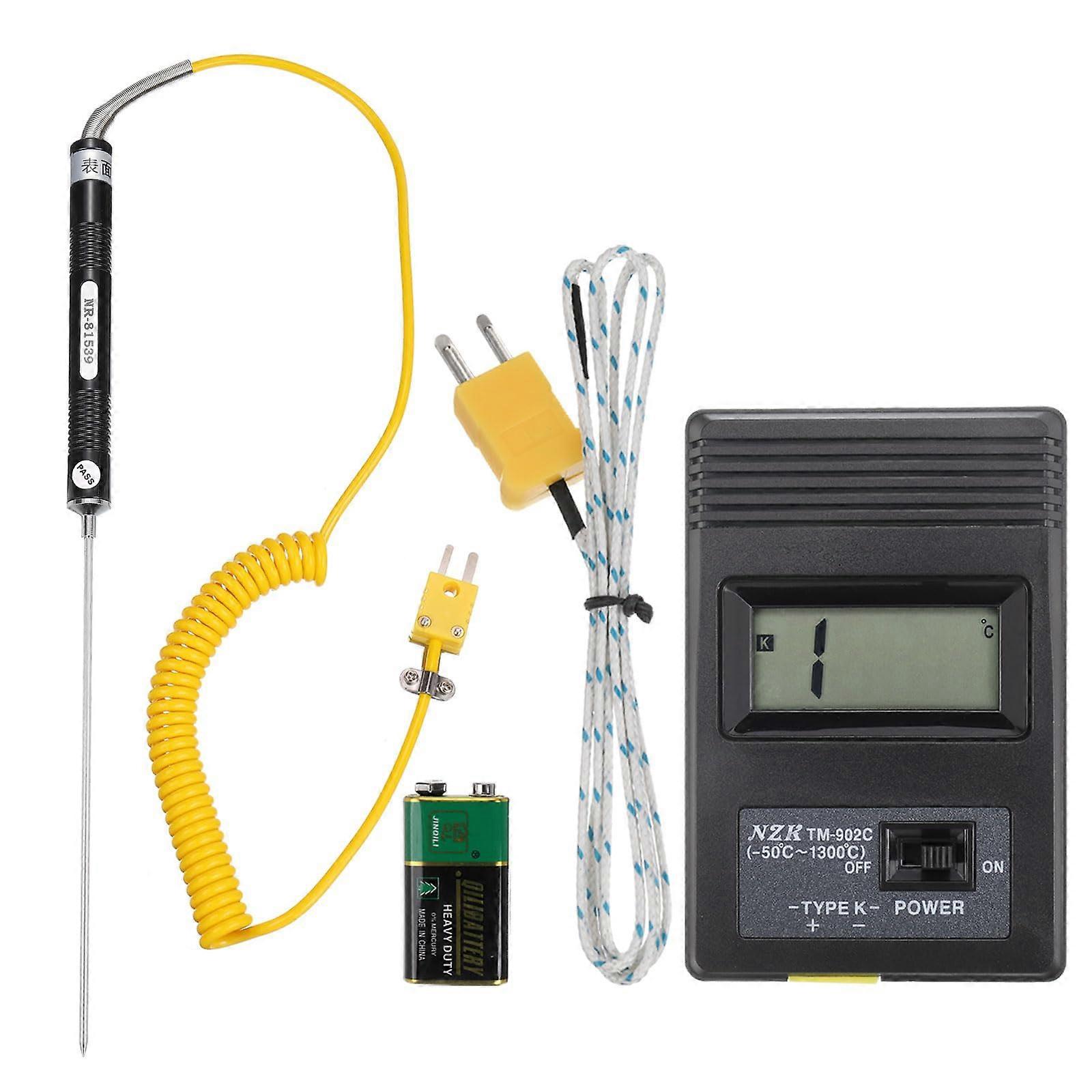 Digital Thermocouple Thermometer K-Type Temperature Meter -50 to 1300 C with 81539B Surface Thermocouple Probe