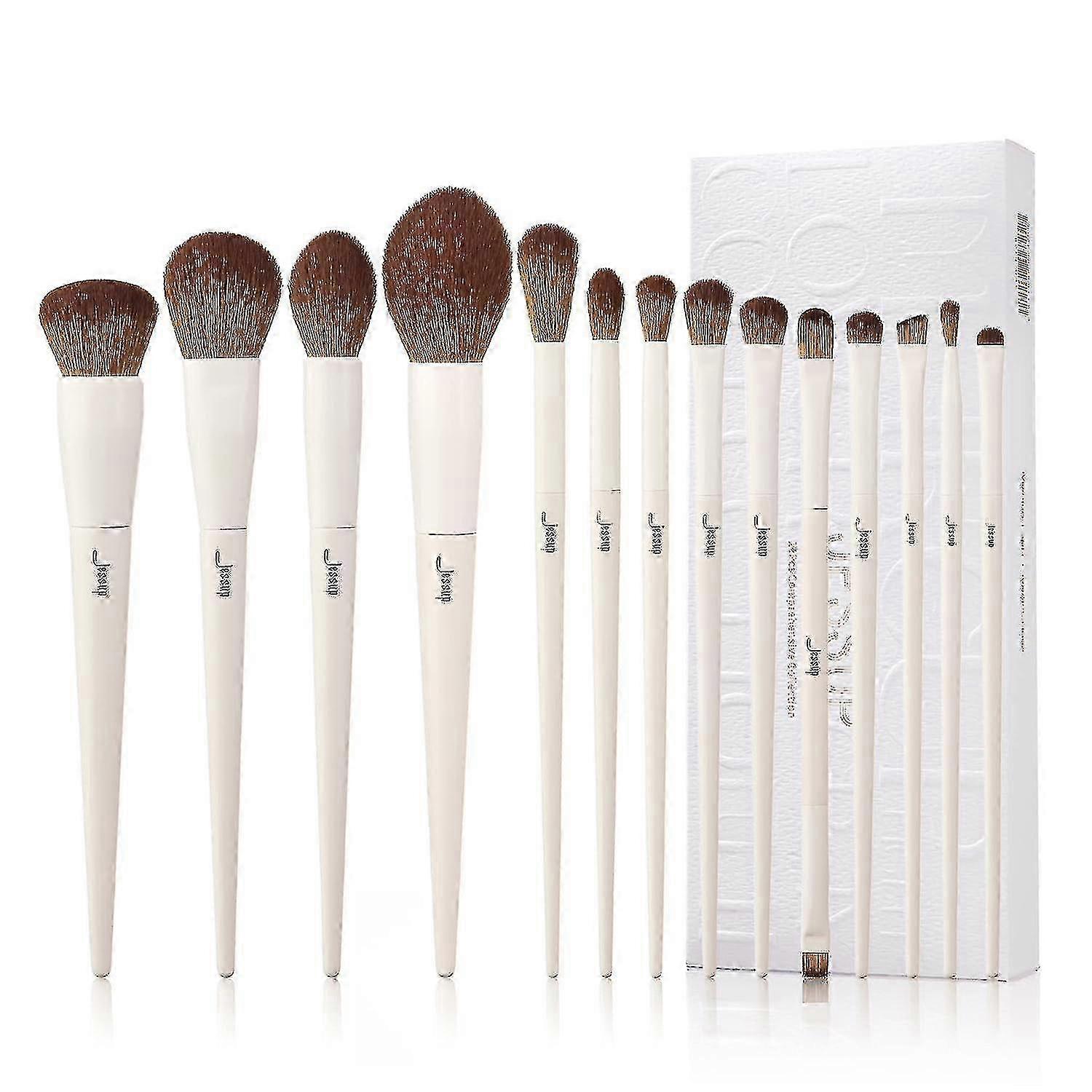14pcs Makeup Brush Set for Various Applications Including Foundation, Contour, Blush, and Eye Shadow