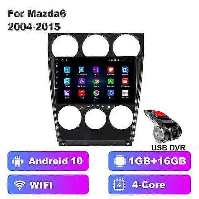 2Din Carplay Android 10.0 Car Multimedia Player for Compatible with Mazda 6 2004-2015 Car Radio GPS Navigation Auto Radio Stereo Bluetooth P