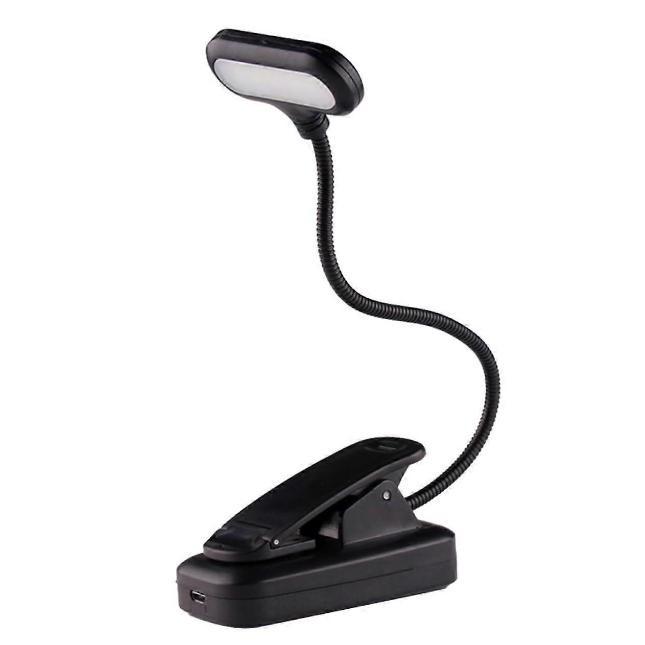 USB Charging Light Table Lamp with Clip Gooseneck LED Reading Lamp Black