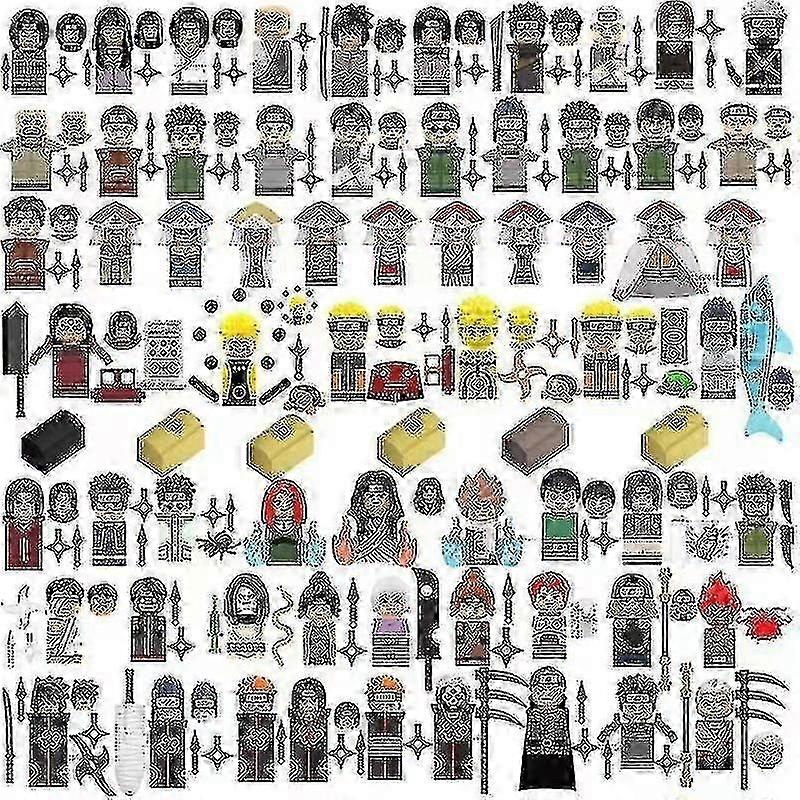 Mini Naruto Sasuke Kakashi Akatsuki Byggstenar Set Anime Tecknad Actionfigurer Montering Tegelstenar Leksaker Barn Julklappar Hög kvalitet