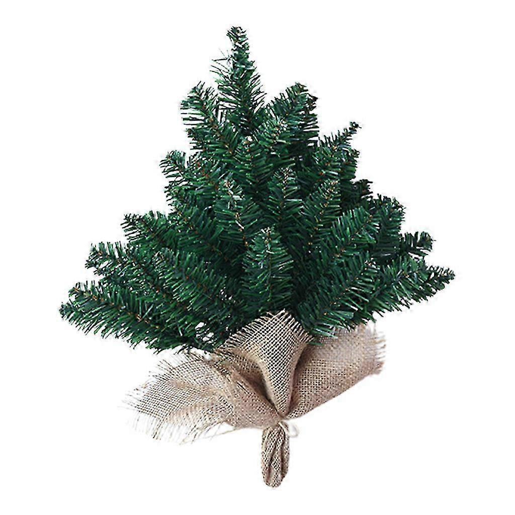 Christmas Mini Artificial Frost Tree Upside Down Leaves Wreath Wall Decor