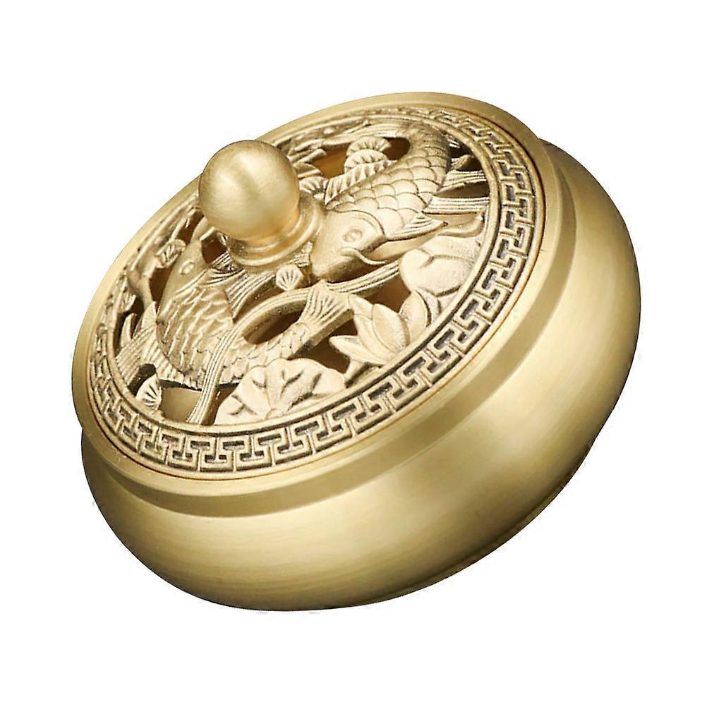 Simple Aroma Burner for Decor Made of Brass Yellow Color Multifunctional Indoor Use 1 Pc