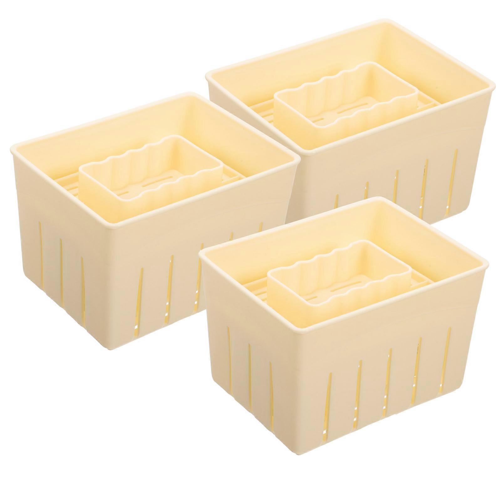 3 Sets Plastic Tofu Press Mould with Lid   Vegan Cheese Maker for Home Cooking & Baking Enthusiasts