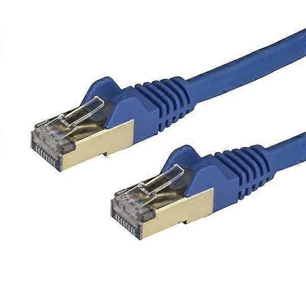 STARTECH Cat6a STP Shielded Hookless Network Cable - 1m Blue - Snag Proof RJ45 Ethernet Cord - Patch Cable
