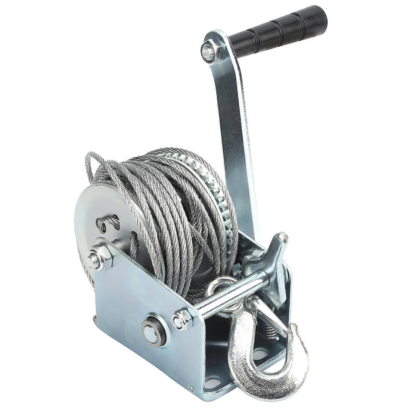 Hand Winch SelfLocking Manual Crank Lifting Sling Tool Small Crane Accessories 600lbs