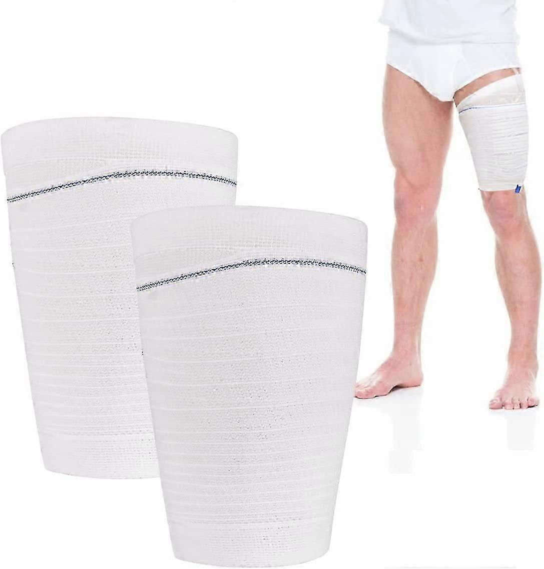 2er-Pack Stoffkatheterabdeckung Beinbeutelhalter für die Urindrainage Sicherer Sitz für Männer, Frauen, Rollstuhlfahrer, mittlere Größe
