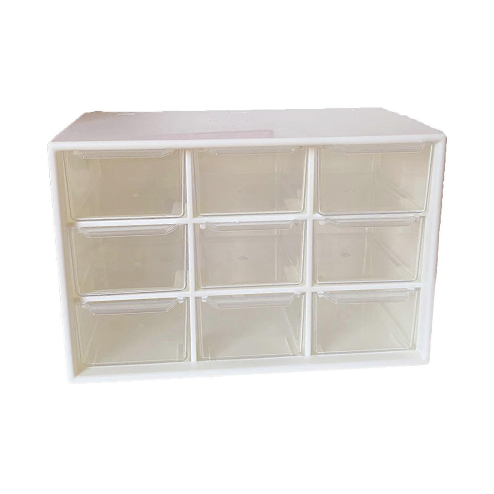 صندوق تخزين 9 شبكات منظم درج سطح مكتب متين لأقلام الرصاص - بيج