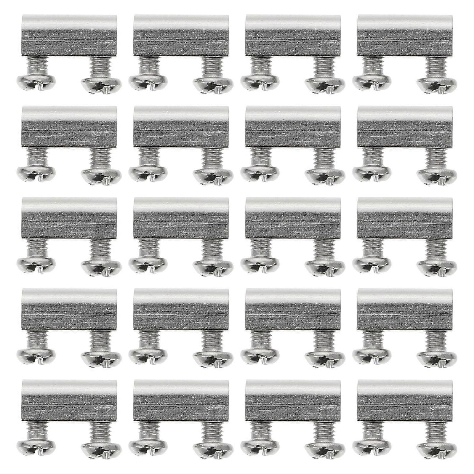 20 Sets Heavy Duty Double Wire Rope Clamps with Screws Rust Resistant Cable Clips for Ceiling Chandeliers, Construction & Home Use Compact