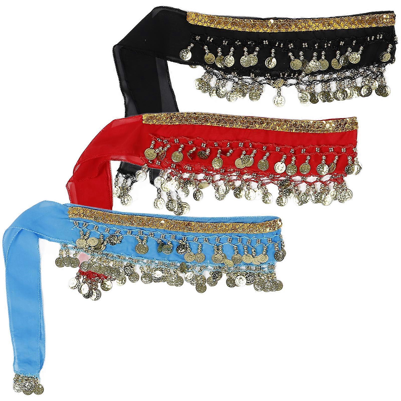 Sparkly Sequin Tassel Skirt Hip Scarf for Belly Dance, Rave & Mardi Gras Glitter Wrap for Comfortable Performance Costume