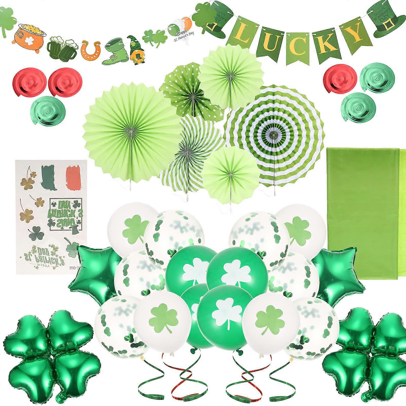 Scene Layout Prop Balloon St Patrick's Day Celebration Decorations Paper And Fabric Material 1Set