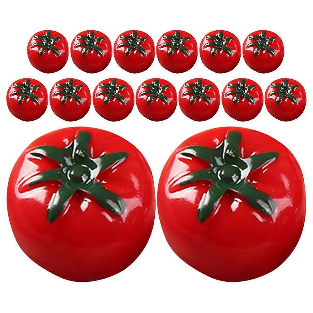 Mini Artificial Tomato Model Resin Tomato Figurine for Decor 15Pcs Red Set