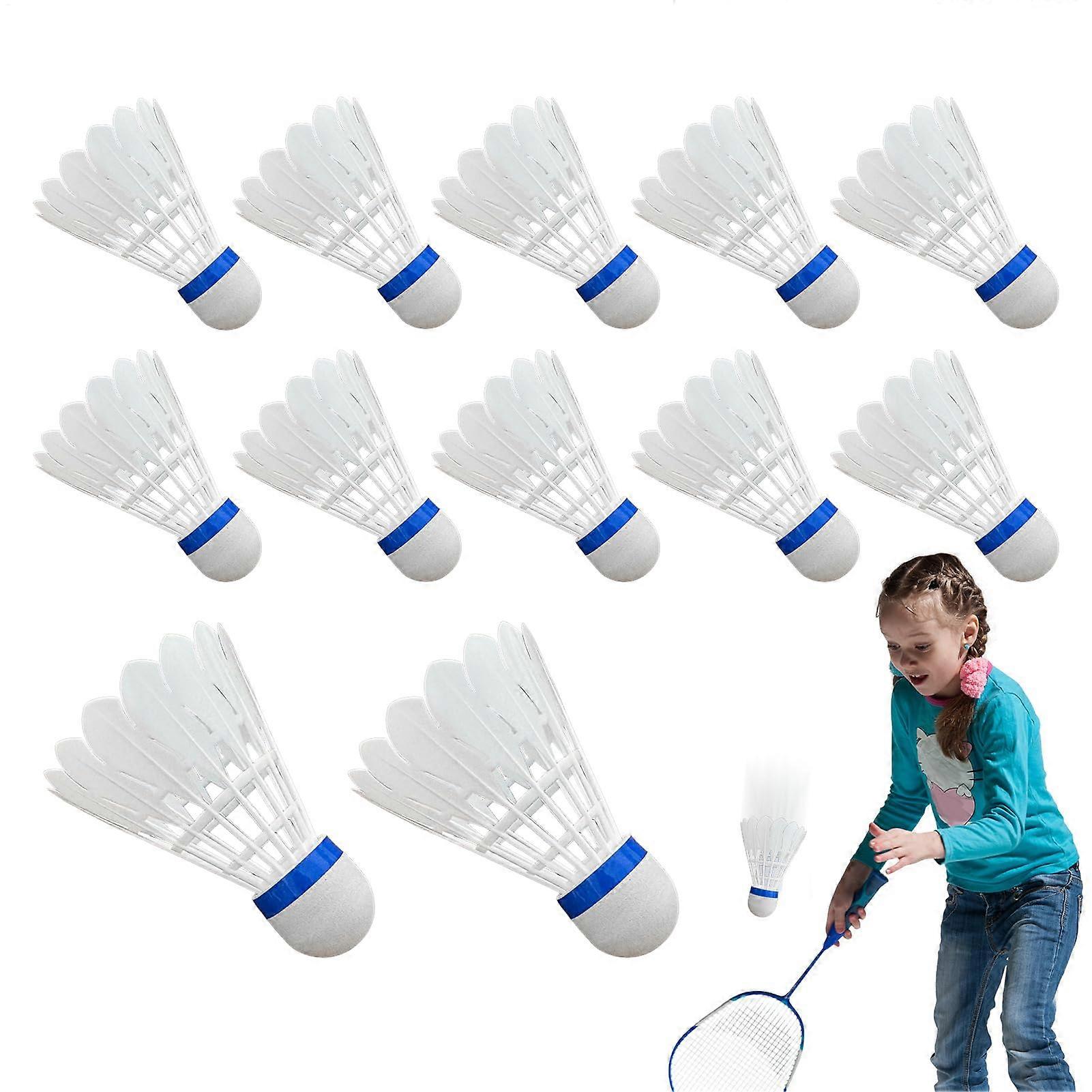 Indoor Badminton Set with 12 Nylon Shuttlecocks, Feathered Shuttlecocks for Family Gatherings, Fitness, and School Activities