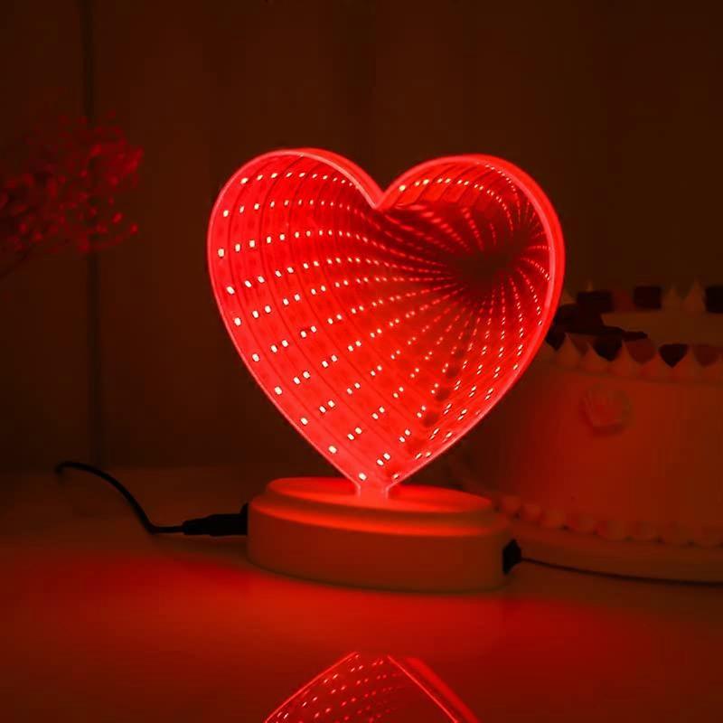 3D Mirror Night Light, LED Infinity Mirror Tunnel Lamp, Color Changing Home Decoration, Style 1, Christmas Party Light
