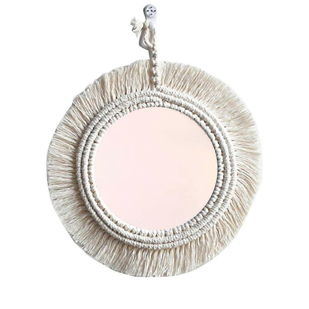 Round Macrame Mirror Tapestry Makeup Wall Hanging Mirrors Bohemian Decoration