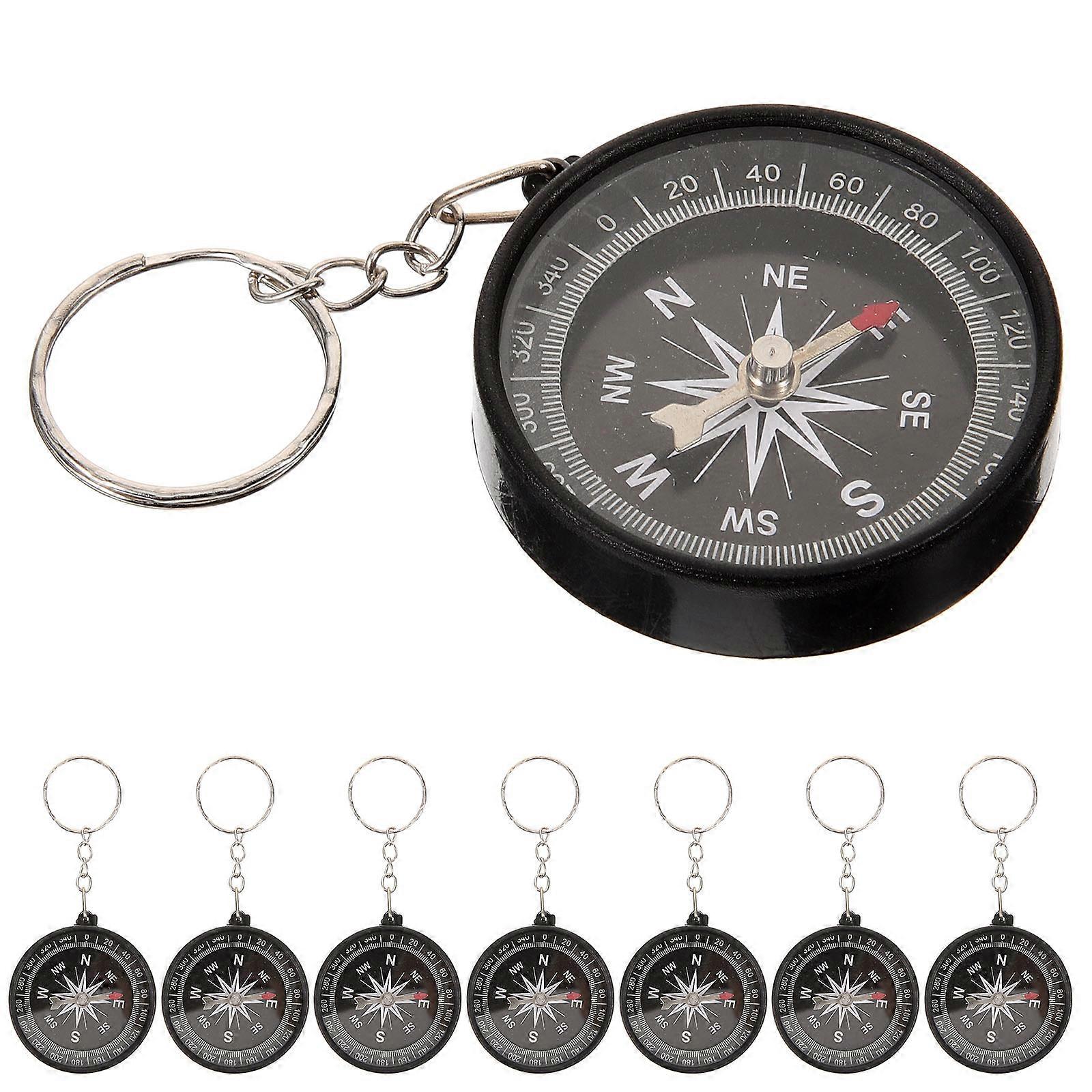 Pirate Keychain Compass Key Chain Silver 12Pcs