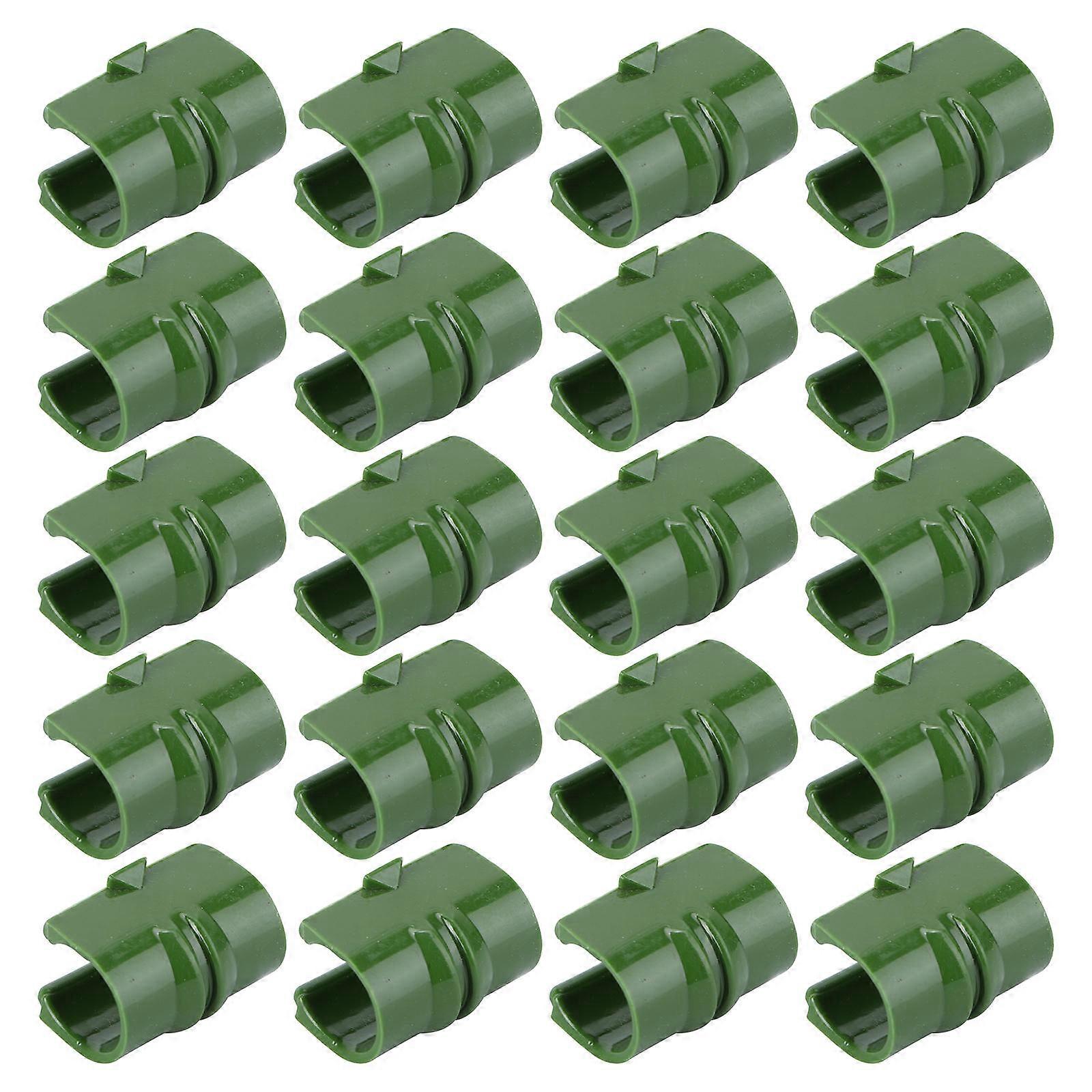 Durable Green Clamp Netting Buckle Clips for Fixing Greenhouse Film and Seedlings 20 Pcs 20mm