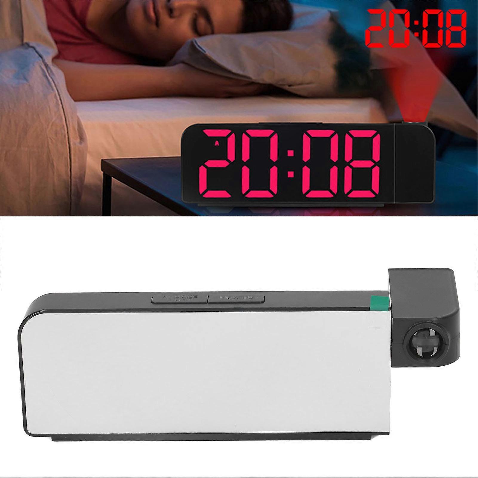 LED Projection Clock Large Screen Big Font Alarm Clock 12H 24H Display 3 Levels Brightness Setting for Bedroom Office 