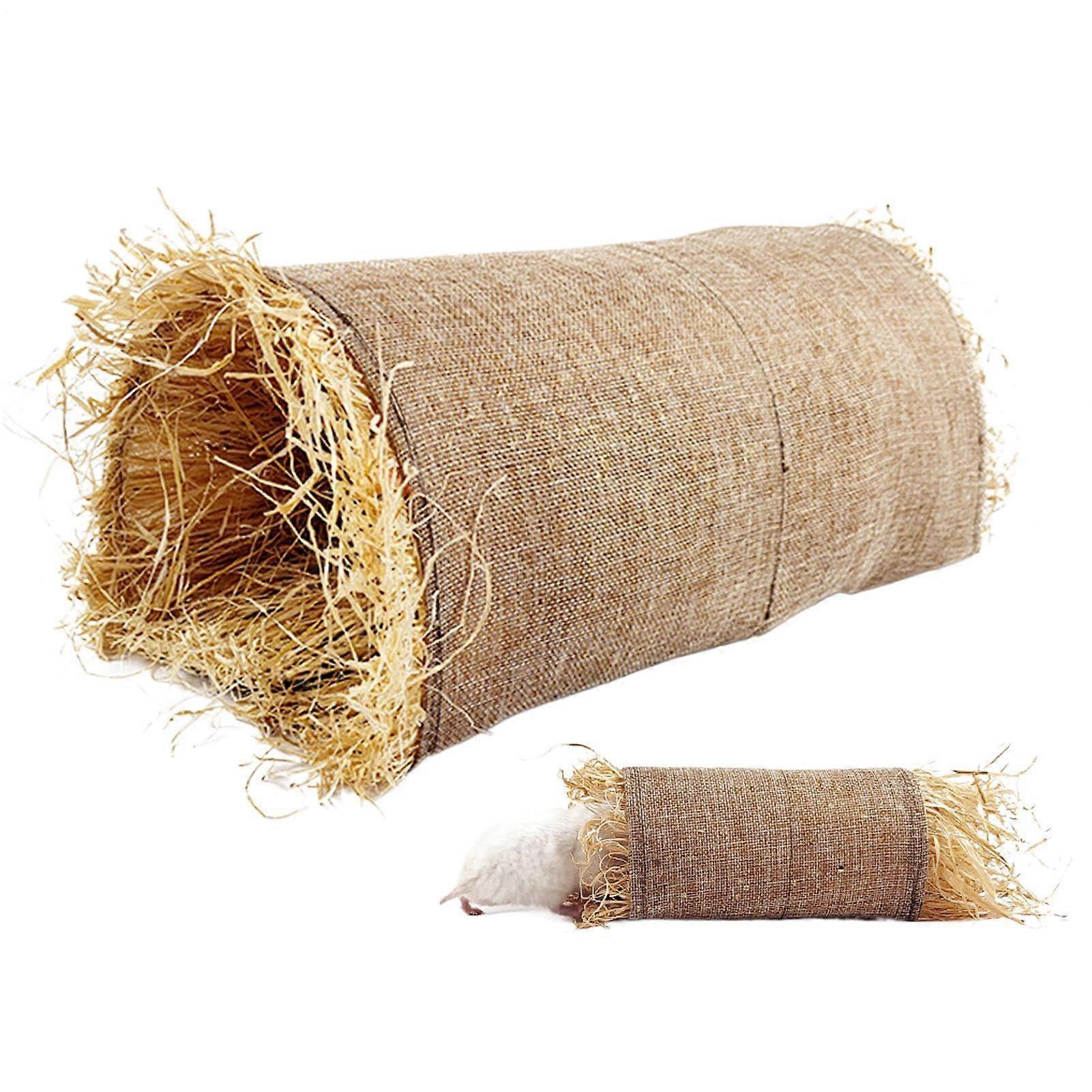 Hidden Rabbit Grass Tunnel Nest for Small Pets, Small Nest Toy Tunnel, Natural Hiding Spot for Sleeping and Playing, Indoor and Outdoor Pet Use