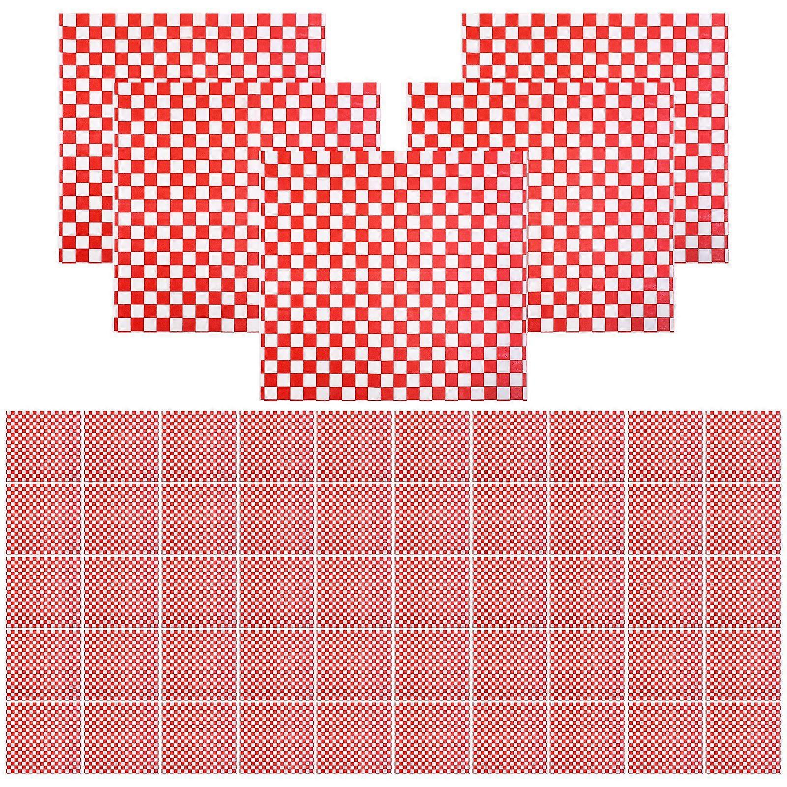 300pcs Checkered Food Wrapping Paper Durable Wrapping Paper Useful Paper
