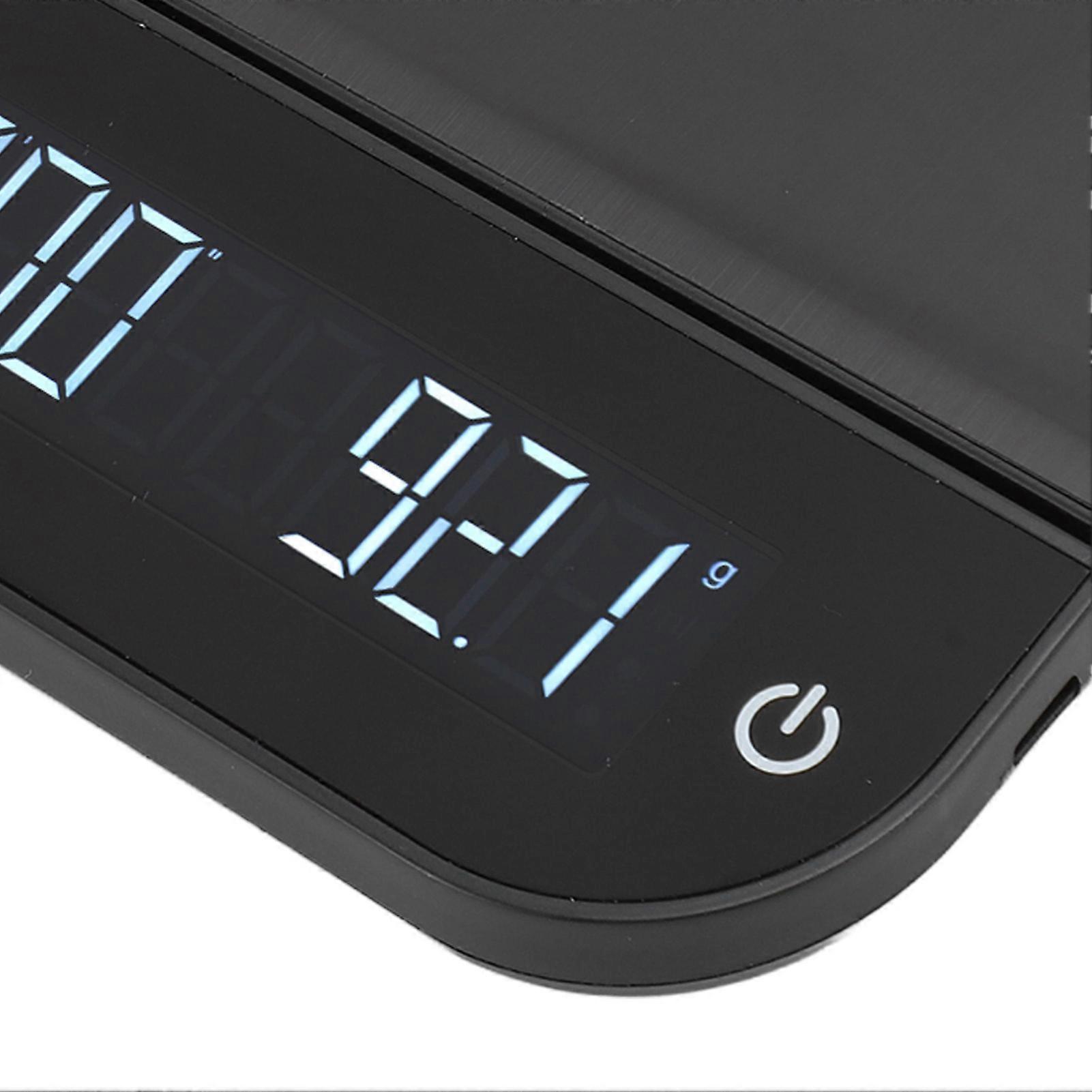 Kitchen Scale 0.1g to 6.6lb LED Display Touch Control Tare Function Automatic Timing Coffee Scale for Family Cooking