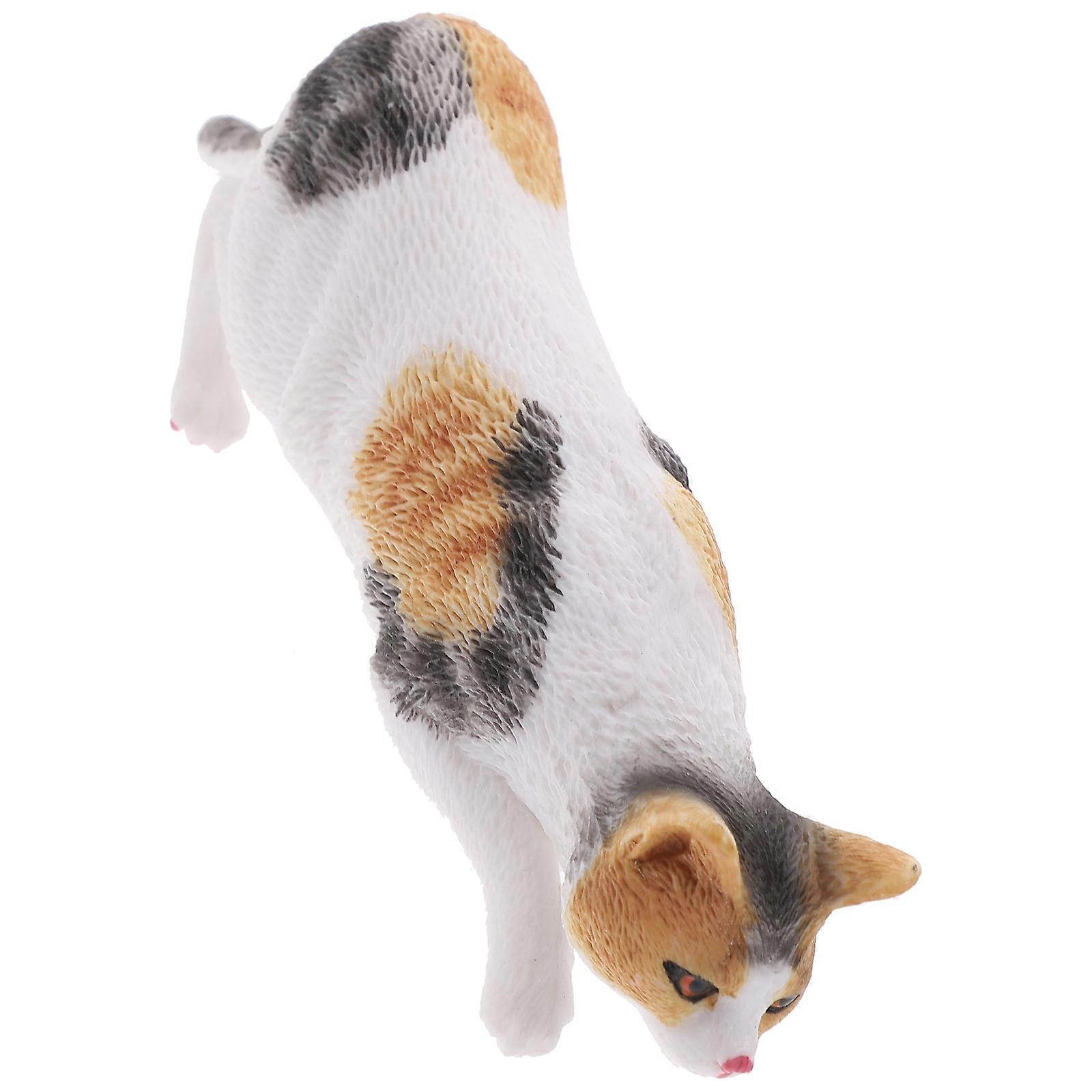 Cute Cat Statue for Decoration Smooth Surface PVC Material 3.5 Inch