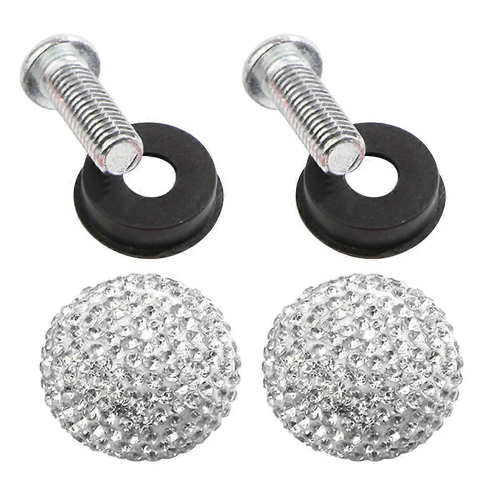 Car License Fasteners White Metal Fastening For Vehicle Owners 1Set