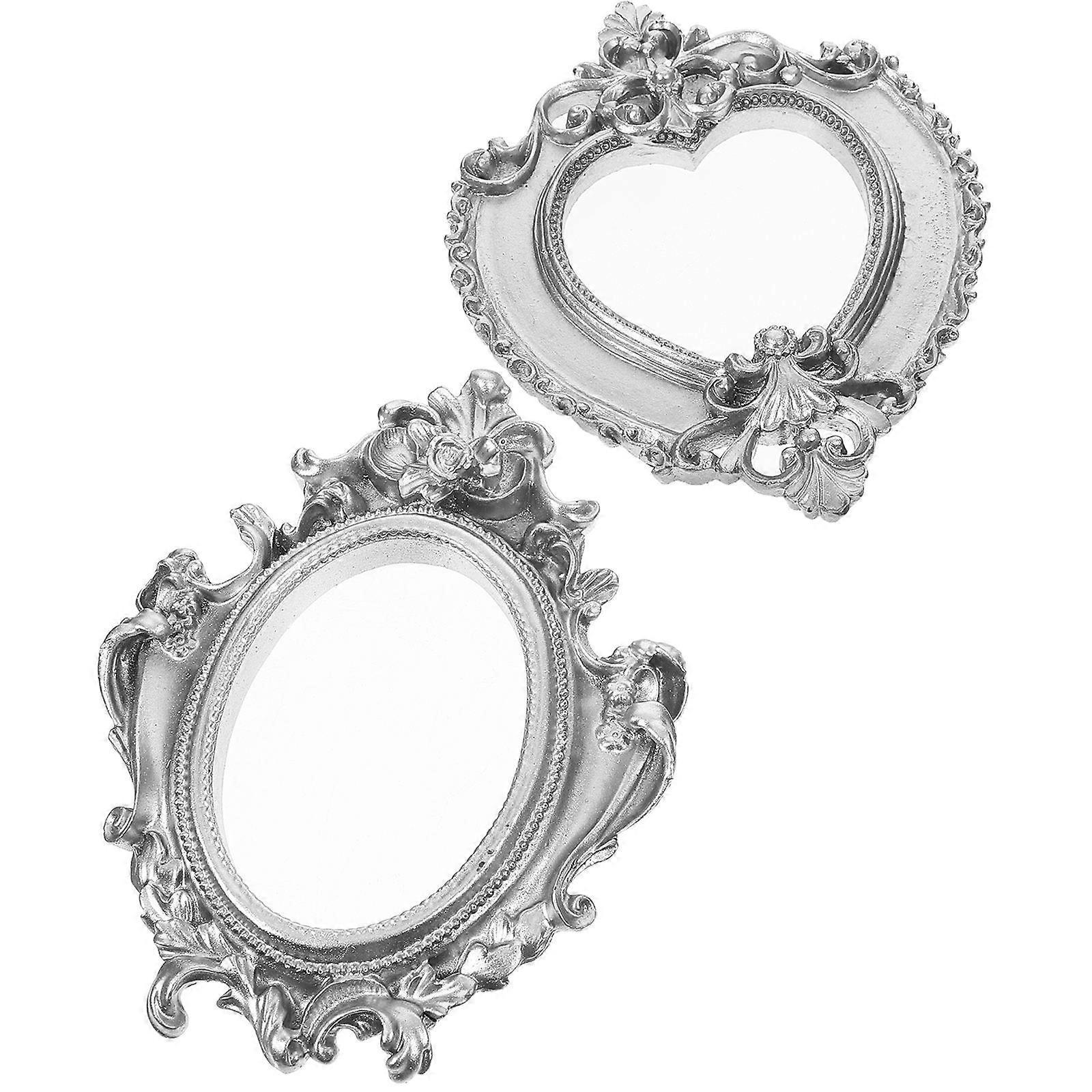 Tiny Picture Frames Resin Material Oval Vintage Mini Frames 2Pcs