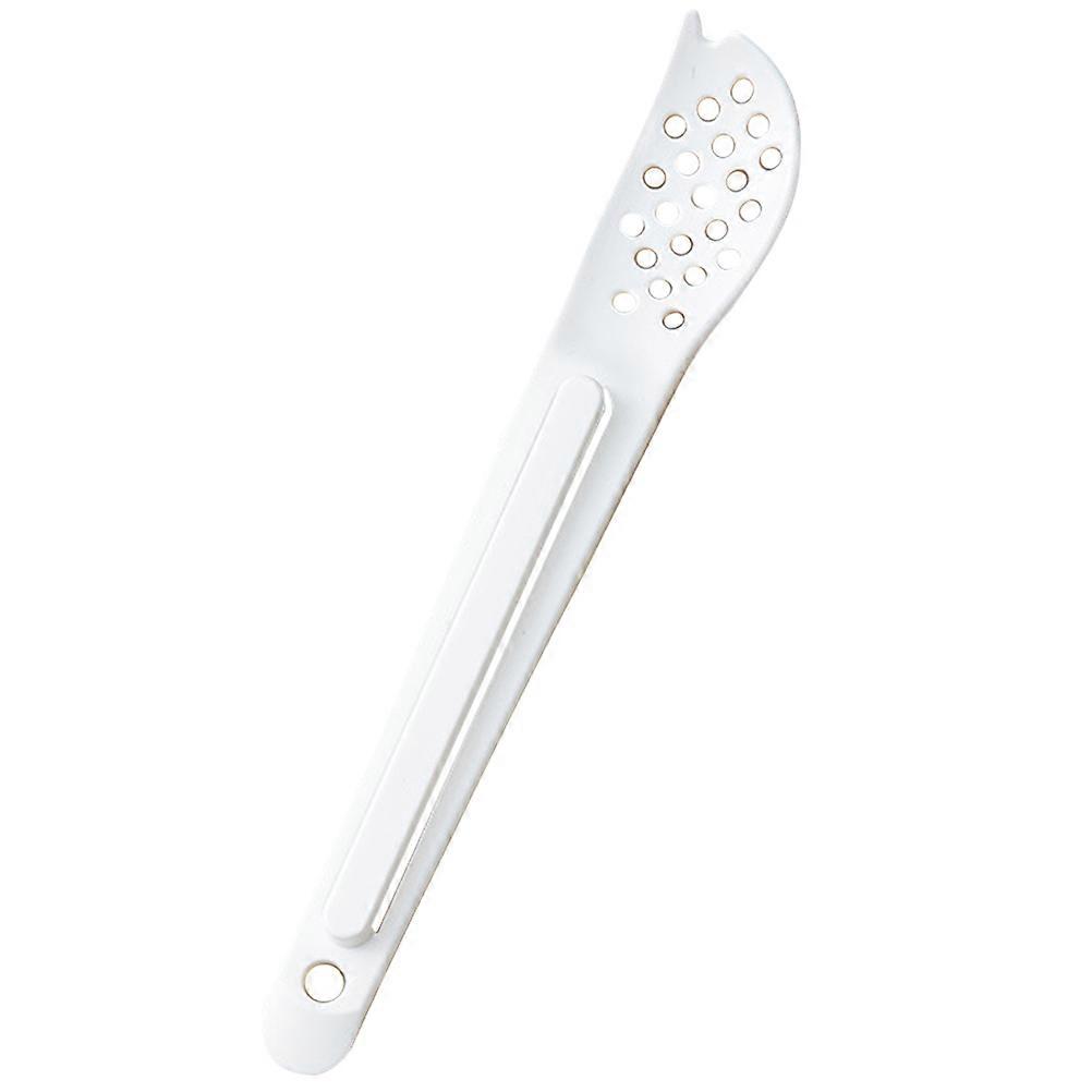 Ergonomic Plastic Slotted Spoon for Daily Use Convenient Storage White  Small Size Kitchen Gadget