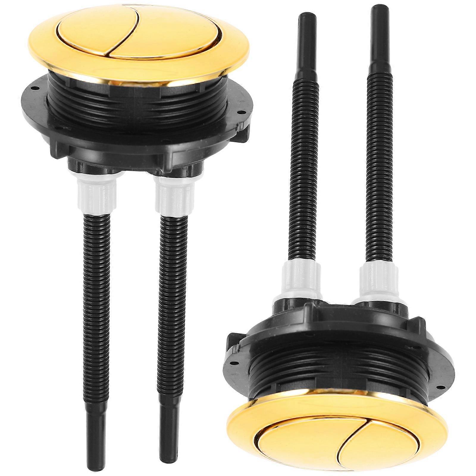 Toilet Cistern Parts Dual Flush Button Multi-Layer Electroplating Process Golden 2Pcs
