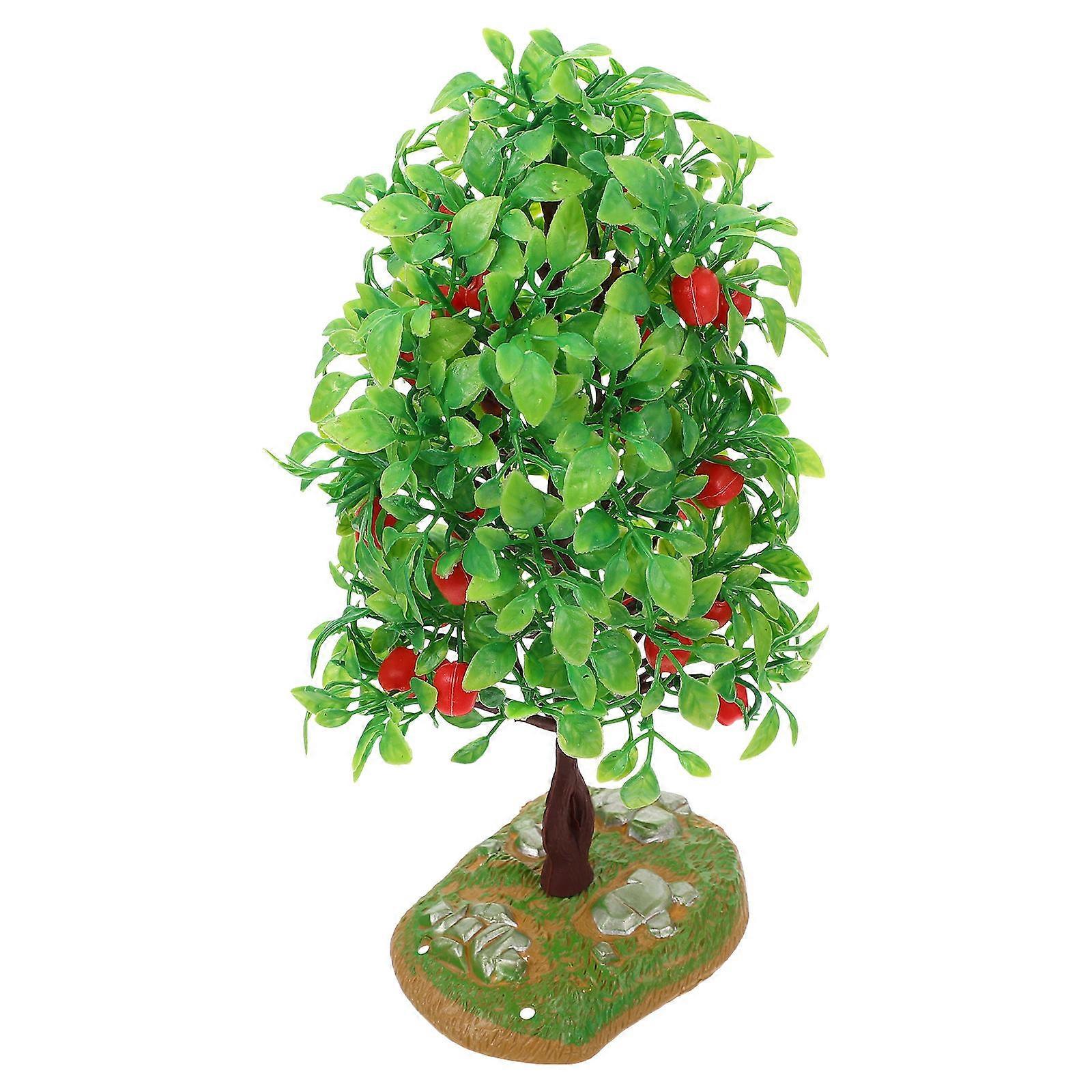 Simulation Fruit Tree Model for Micro Landscape Decoration, Lightweight Ornament for Table Decor with Safe Touch Design