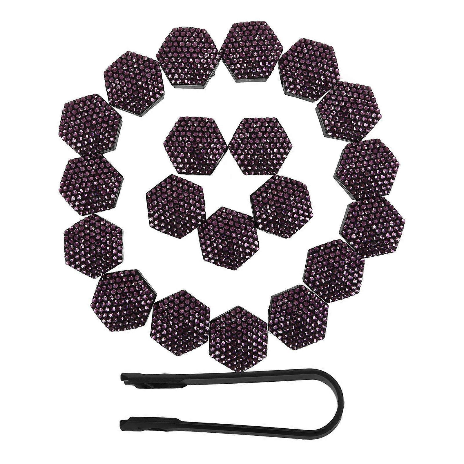 Purple ABS Lug Nut Covers for Car Use Fashionable and Durable 20 Pieces Fits Proper Size