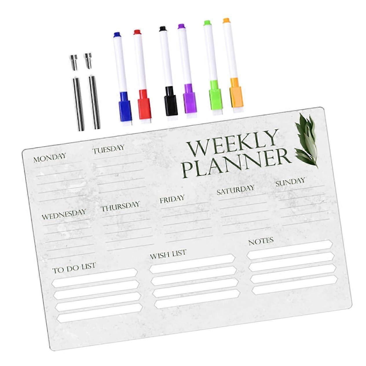 1 Piece Acrylic Writing Board Electronic Wall Calendar Planner Checklist Board