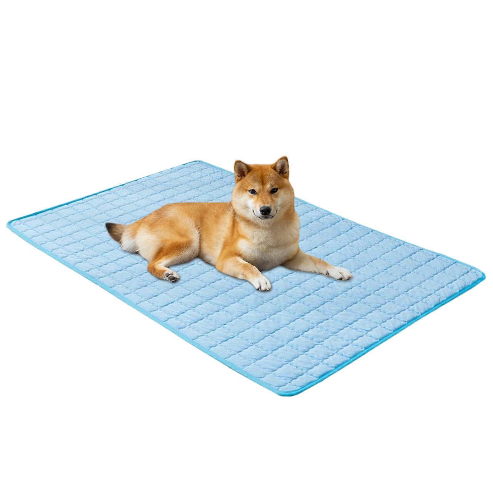 Dog Cooling Mat - Waterproof Non-Slip Breathable Pet Sleep Pad 27x19 Inches for Summer Use in Blue