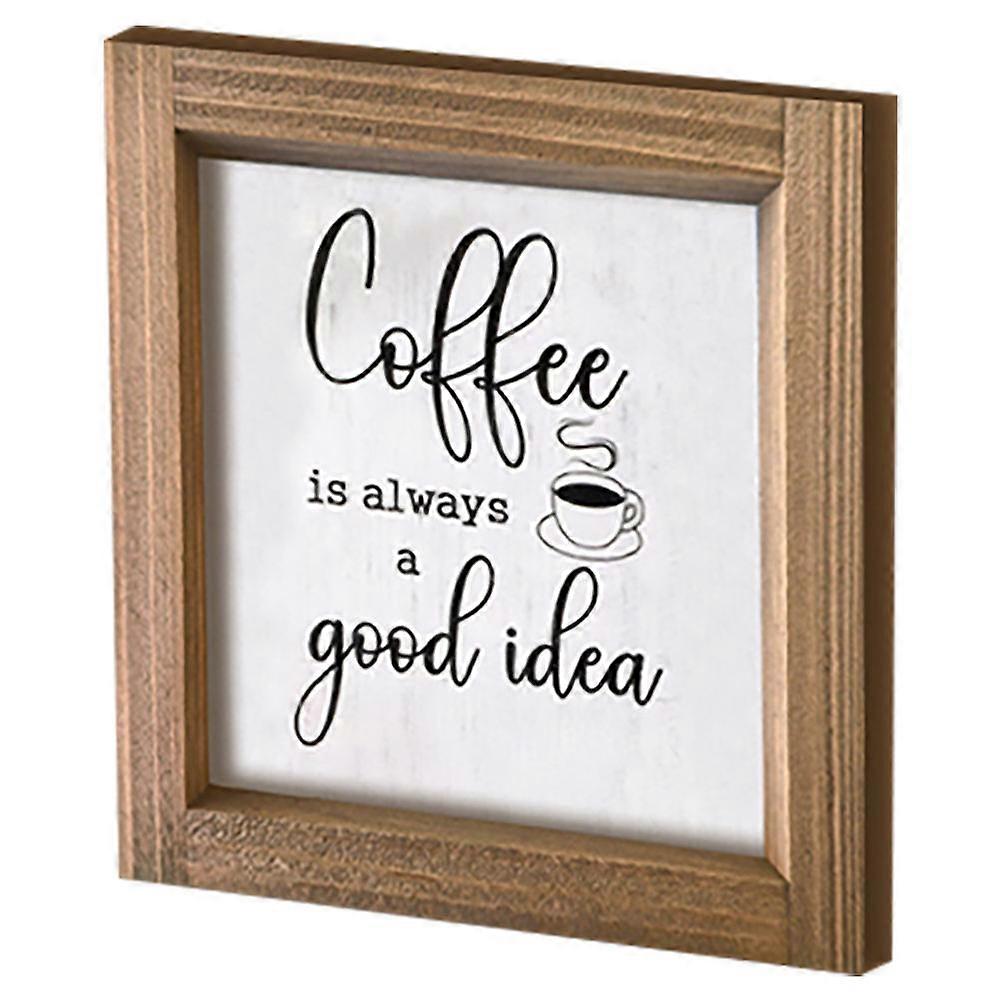 Coffee Bar Sign Plaque Multi Wood Space-Saving Handing Sign for Home