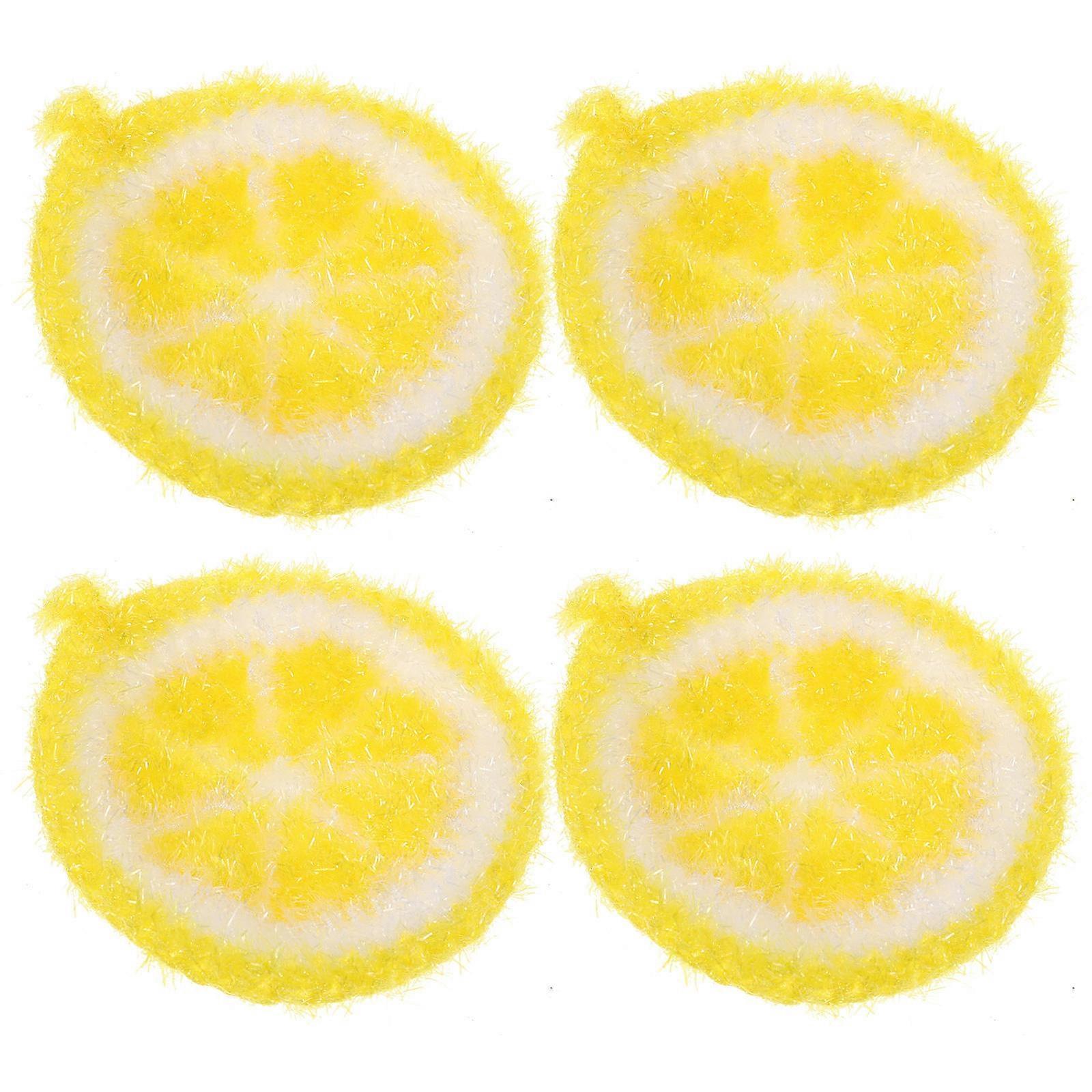 Lemon Dish Cleaning Accessory Kitchen Washing Cloths for Cleaning Use 4Pcs