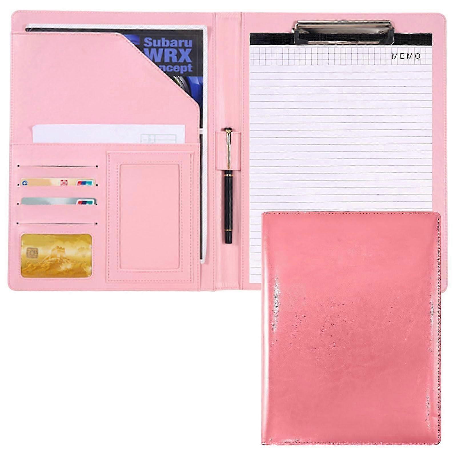 2025 Leather Business Folder A4 with Document Compartments, Pen Holder