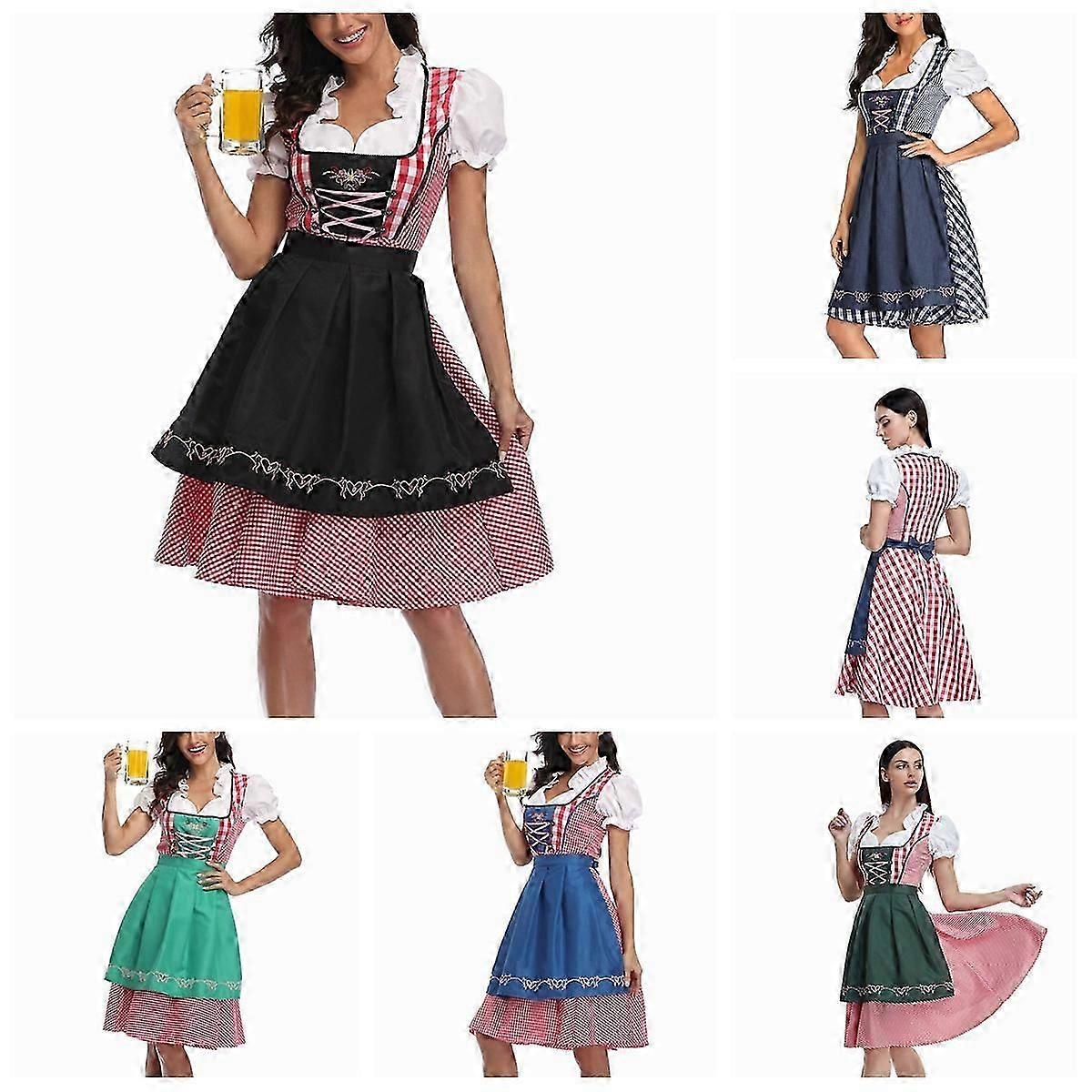 Női Oktoberfest Söröző Jelmez Bajor Hagyományos Dirndl Ruha