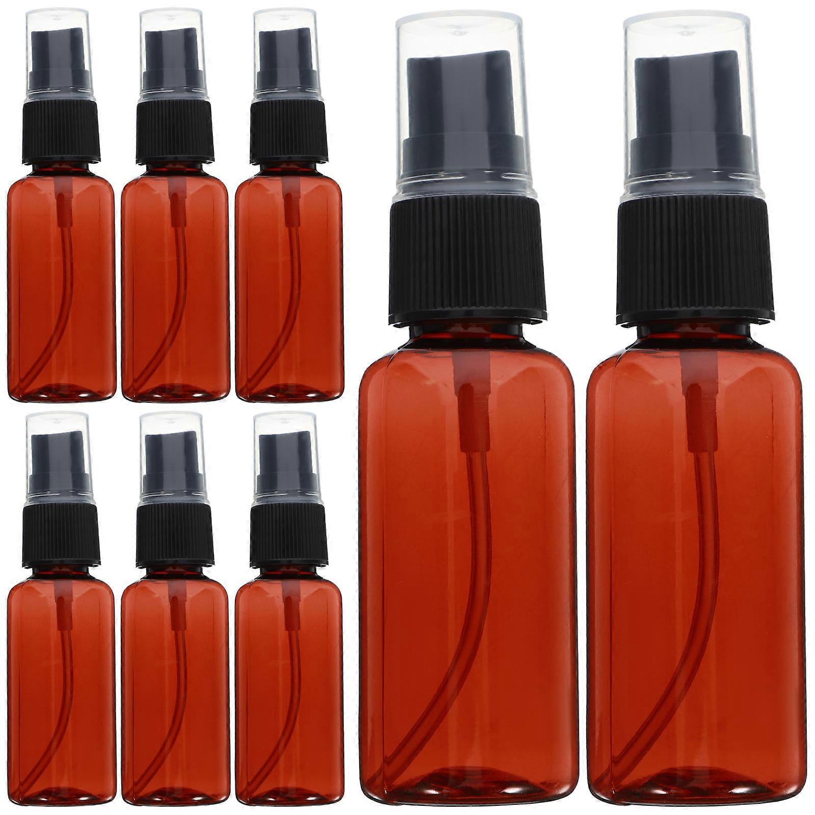 Portable Plastic Spray Bottle for Storage Use with Fine Mist Cap Brown 20pcs Mini Travel Size