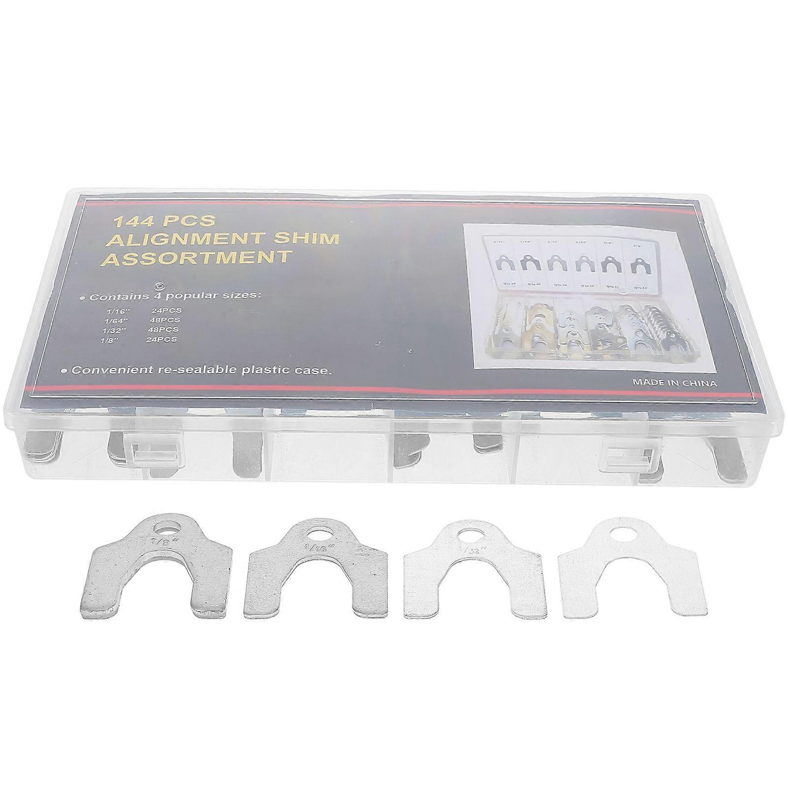144pcs Car Alignment Shims Spacers Assortment 1/16" 1/64" 1/32" 1/8" Alignment Shims Auto Alignment Shims for Adjusting Body Parts