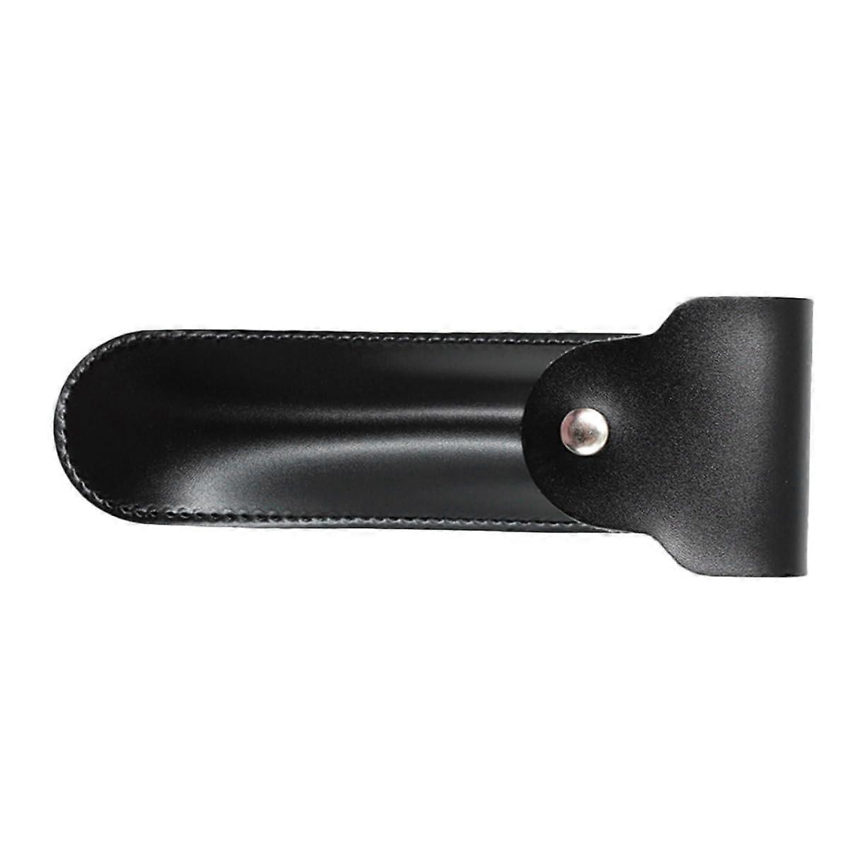 Razor Storage Case Leather 16.5X4.2CM Black Travel Case Protective Cover