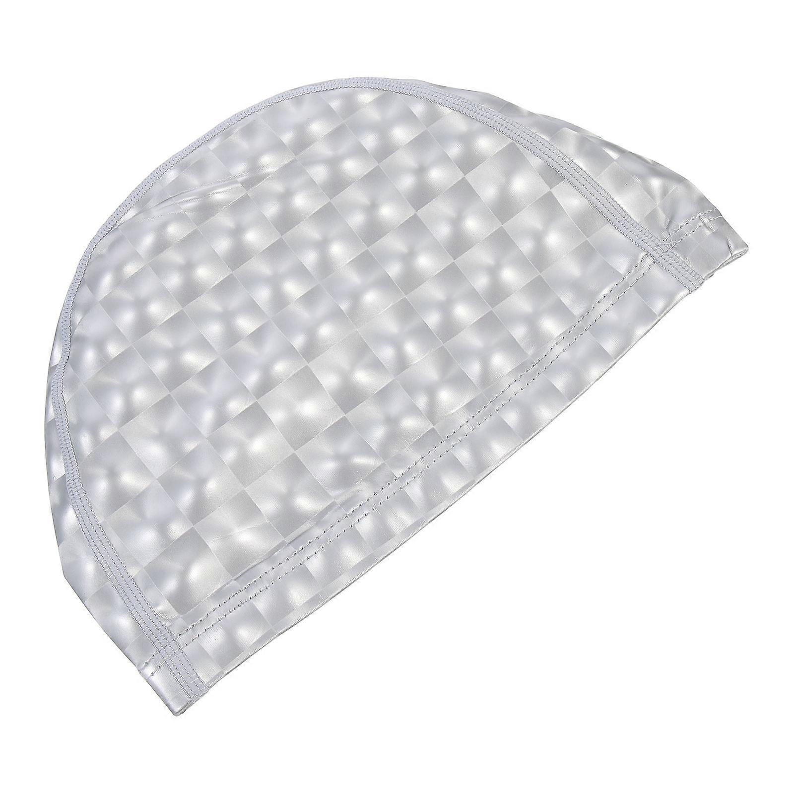 Waterproof Cap For Swimming Elastic Swimming Hat Swimming Silver 24.5X16CM Adults 1Pack