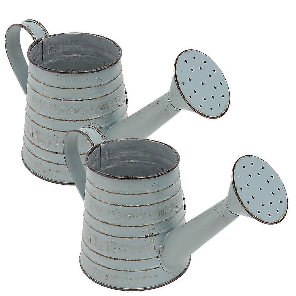 Decorative Flower Vases Iron Flower Bucket for Storage Use 2Pcs Rustic Metal