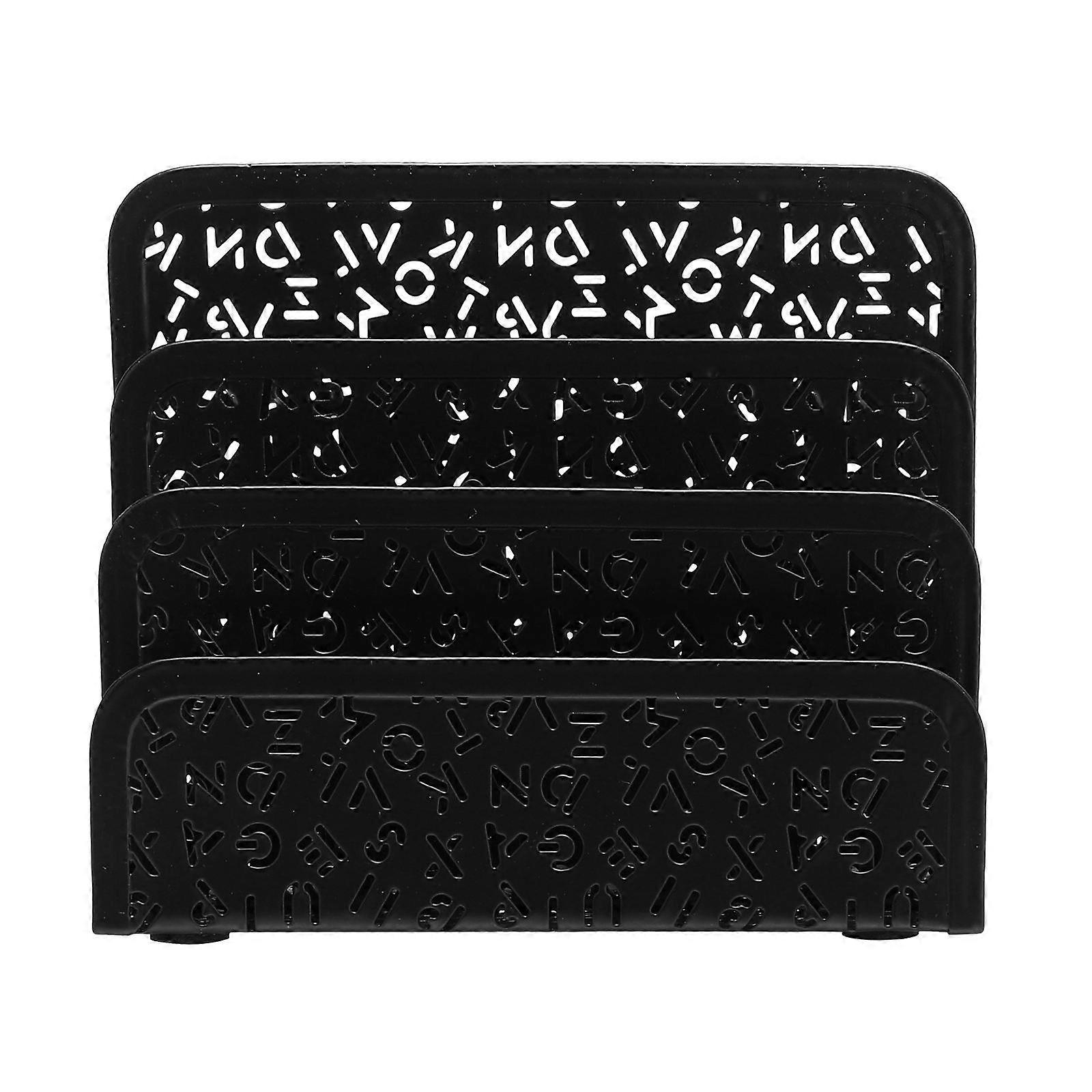 Desktop File Sorter 17.5X14Cm Rectangular Grid Black Desk Organization 1Pack