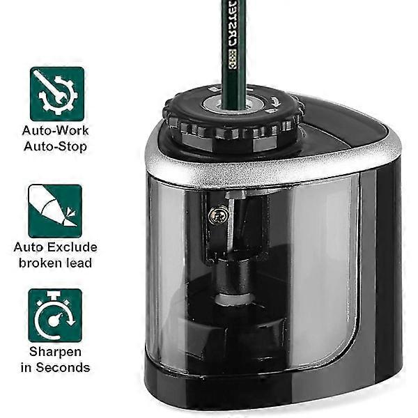 Electric Pencil Sharpener, Kid-Friendly Electric and Battery Operated Pencil Sharpener, Automatic Cordless Sharpener