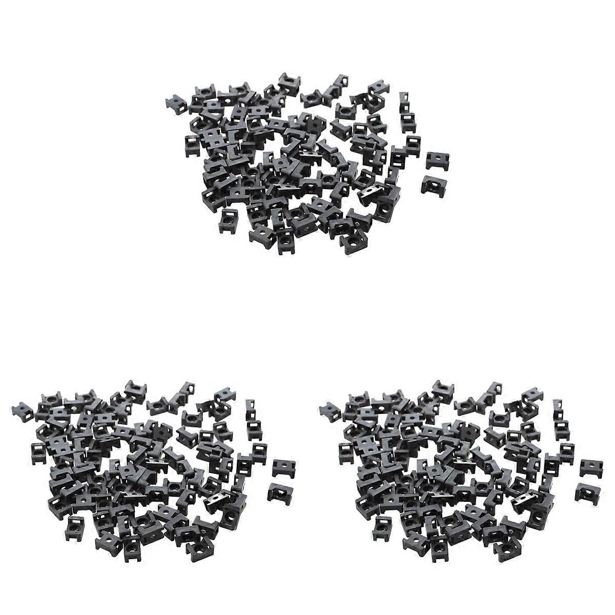 Black 4.5mm Width Cable Tie Base Saddle Type Mount Wire Holder 300Pcs