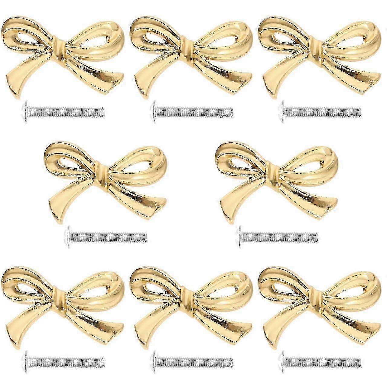 8pcs Bow Shape Closet Door Knobs for Kitchen Drawer Cupboard Pulls