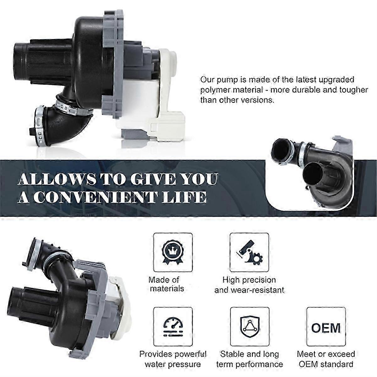 Replacement W11084656 For Whirlpool Kenmore Dishwasher Drainage Pump