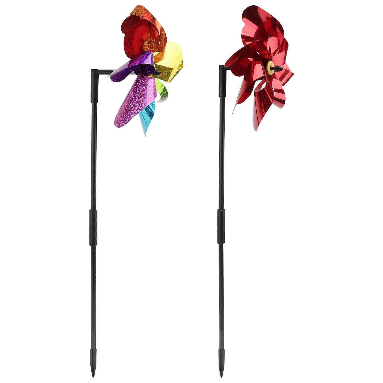 Here's a refined and professional product description based on the title you provided:

 

**2pcs Flashing Bird Windmill – Colorful Garden Ornament
