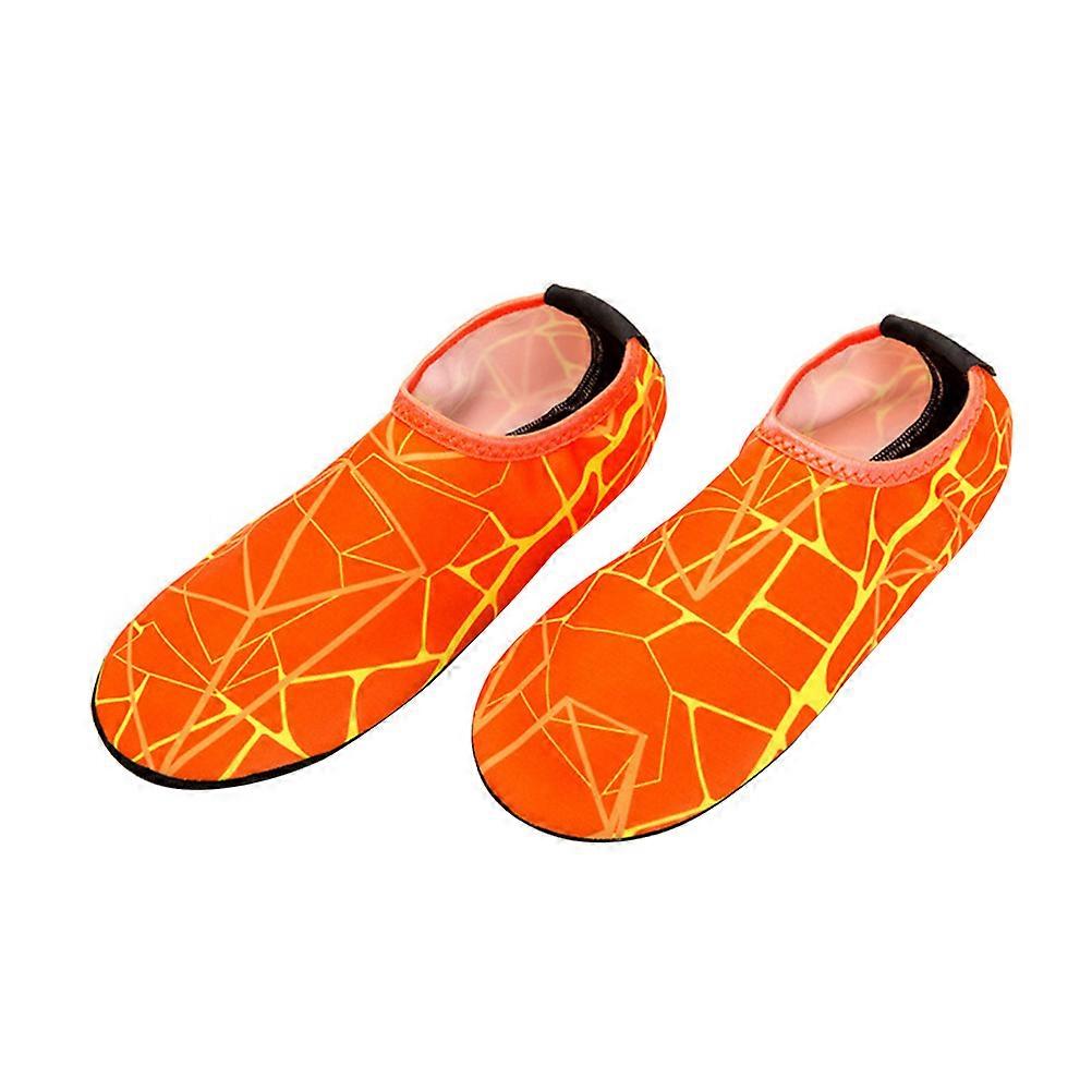 Aqua Water Socks Non-slip Diving Socks For Adult Use Size S 34-35 Orange Reinforced Feature 1 Pair